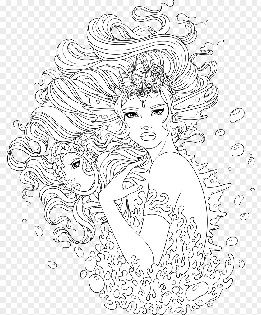 Woman Coloring Book Adult Black And White Drawing PNG