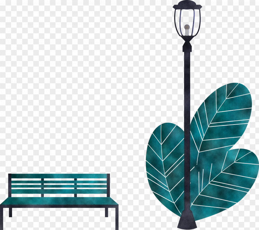 Street Light Park Bench PNG