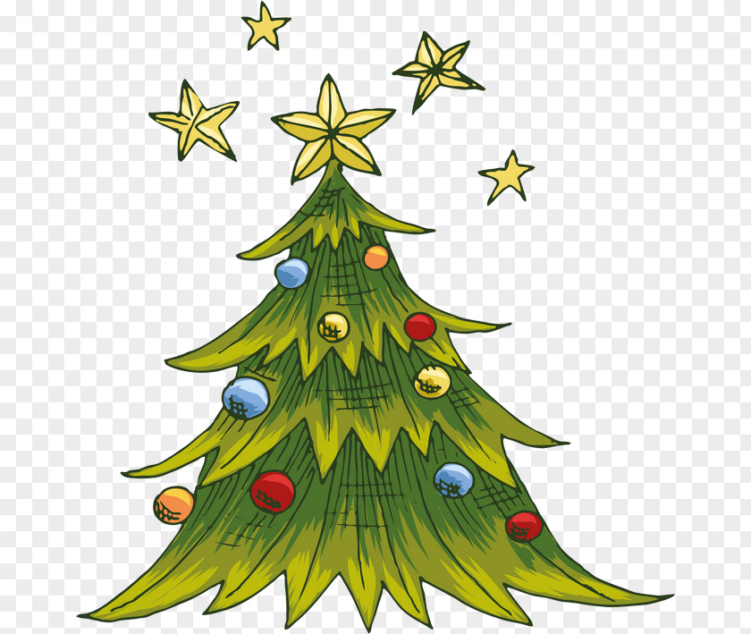 Christmas Tree Spruce Ornament New Year Clip Art PNG