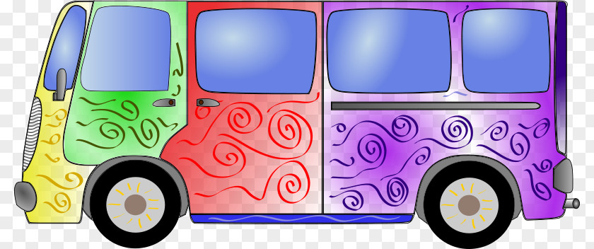 Color Bus Volkswagen Type 2 Van Hippie Clip Art PNG