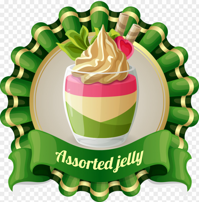 Free Material Label Vector Panna Cotta Praline Milk Gelatin Dessert Parfait PNG