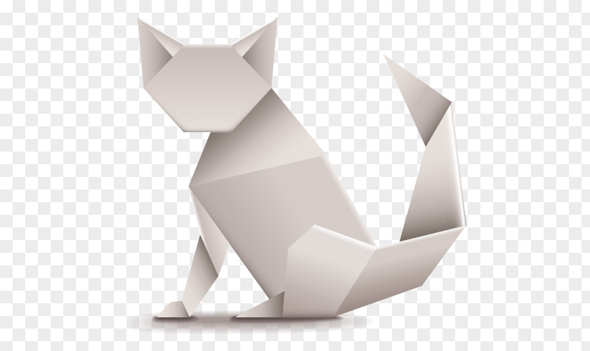 Vector Origami Kitten Cat Paper Illustration PNG