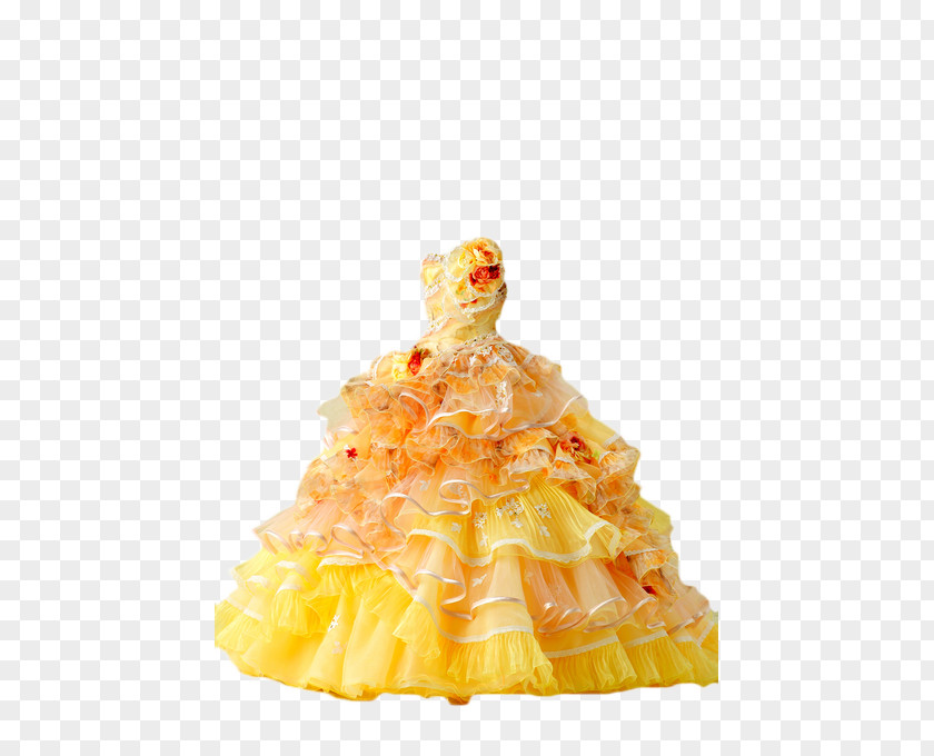 Yellow Dress Ball Gown Prom Evening PNG