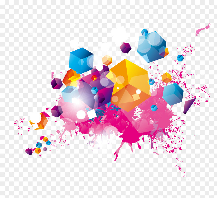 Colorful Cube Color Illustration PNG