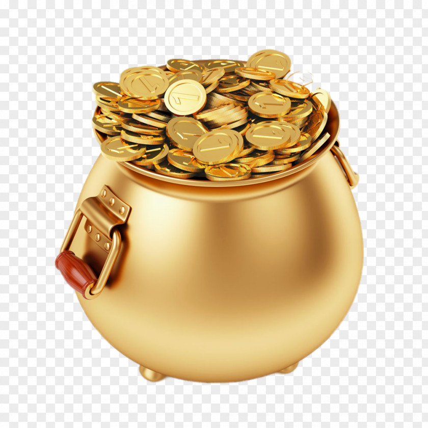 Gold Jar Of Coins Coin Stock Photography Illustration PNG