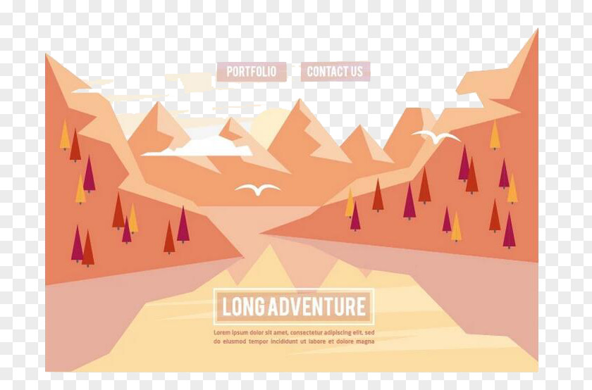 Red Volcano Euclidean Vector Landscape Illustration PNG