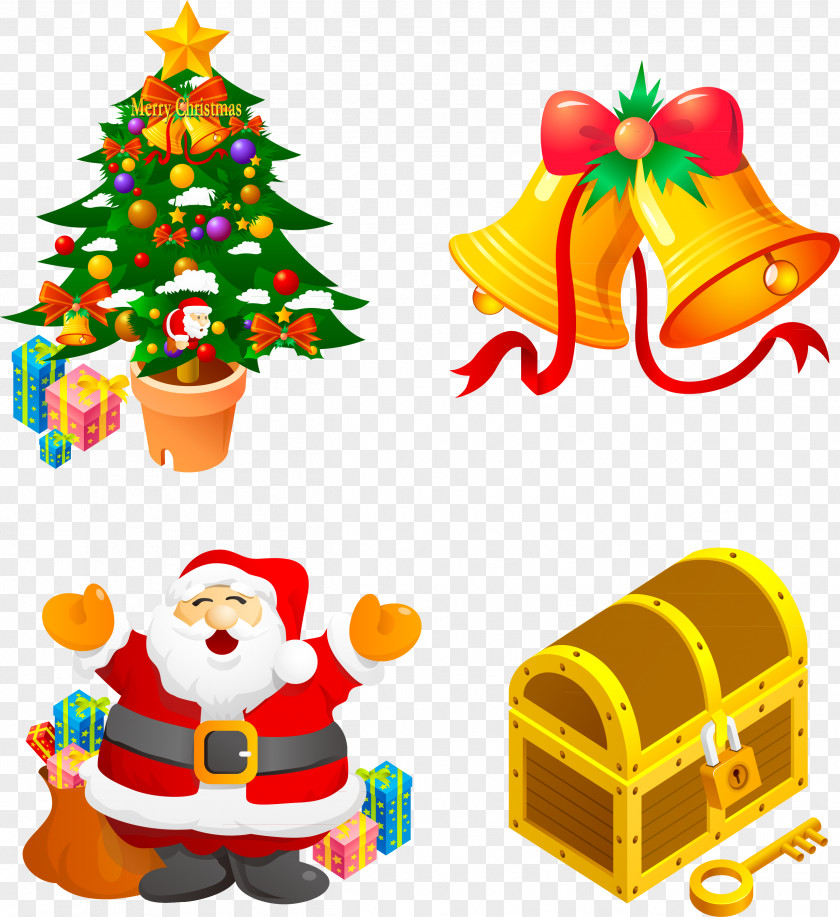 Santa Claus Christmas Tree Element Vector Material Mrs. PNG