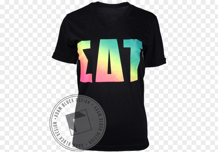 Rainbow Gradient T-shirt Logo Sleeve Font PNG