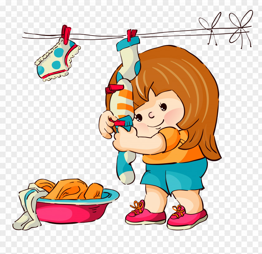 Washing Machines Laundry Clothing PNG Clothing, cartoon little girl clipart PNG