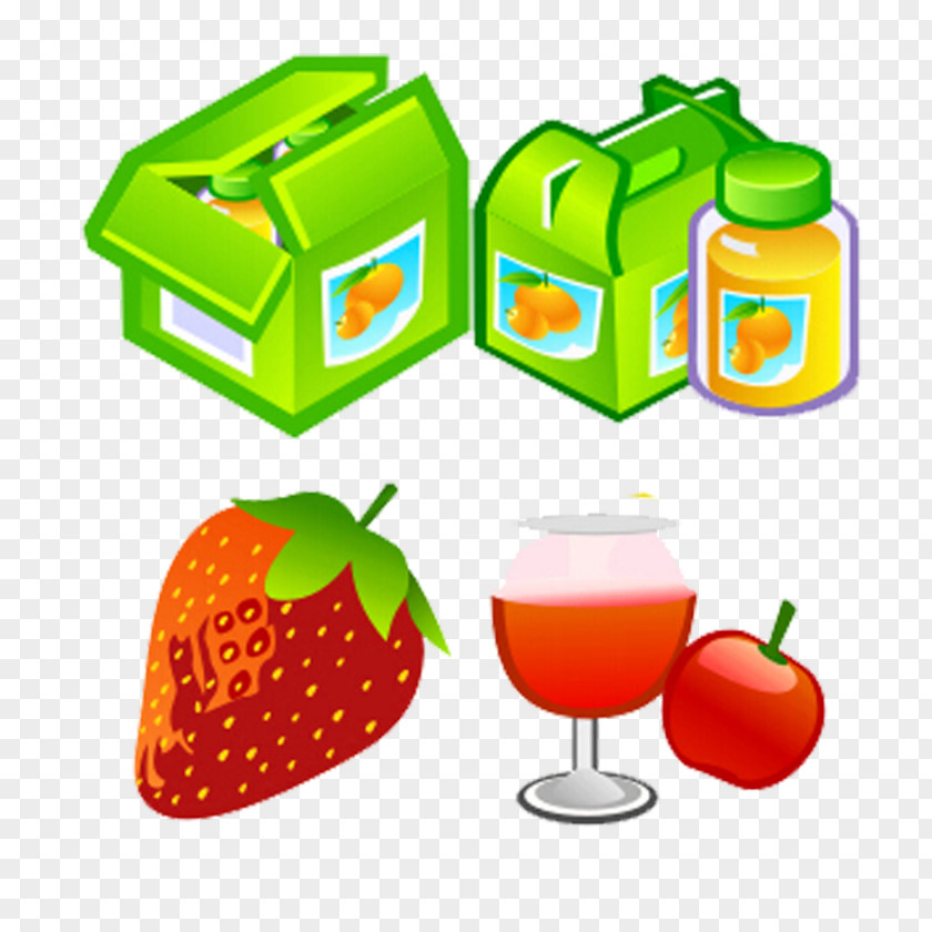 Creative Cartoon Strawberry Food Vegetable Smiley PNG