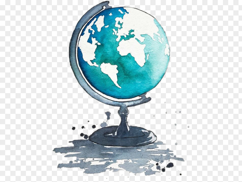 Globe Watercolor Painting Drawing Art PNG