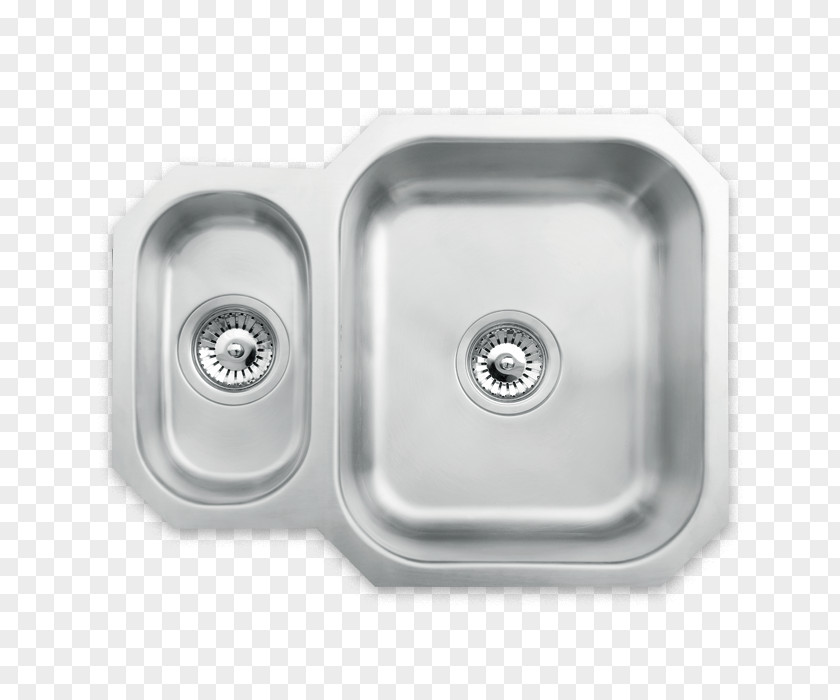 Sink Kitchen Tap Stainless Steel Brushed Metal PNG