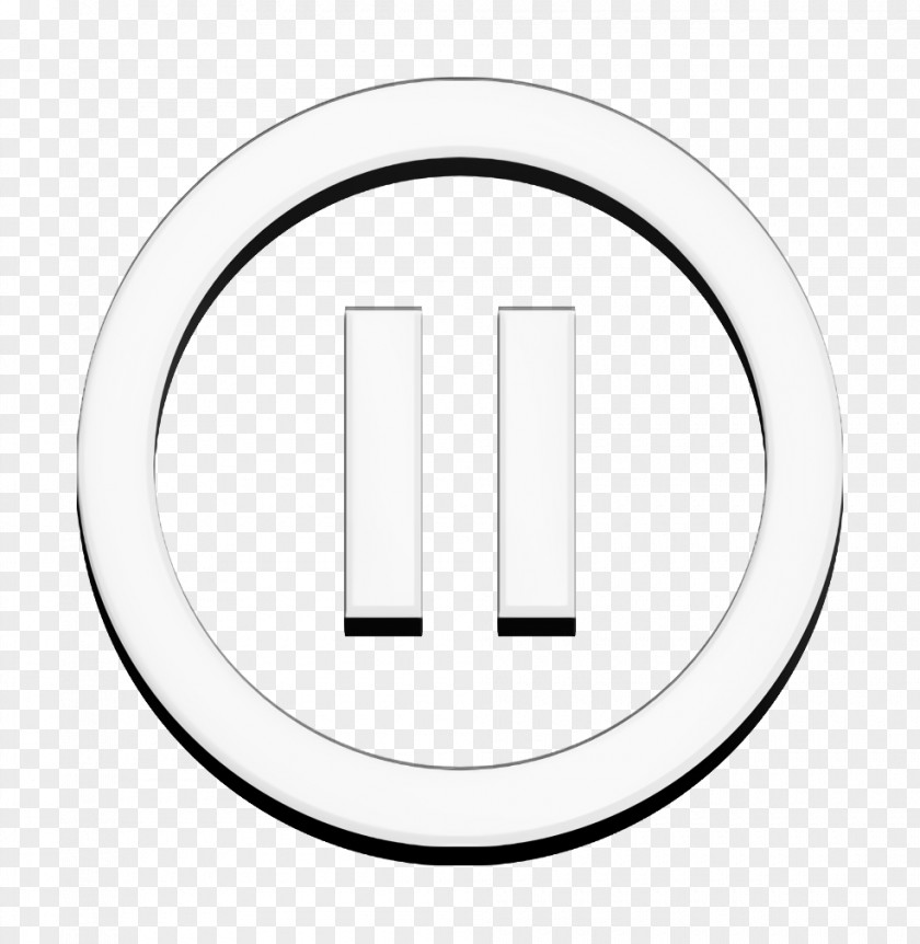 Blackandwhite Symbol Circle Icon Pause PNG