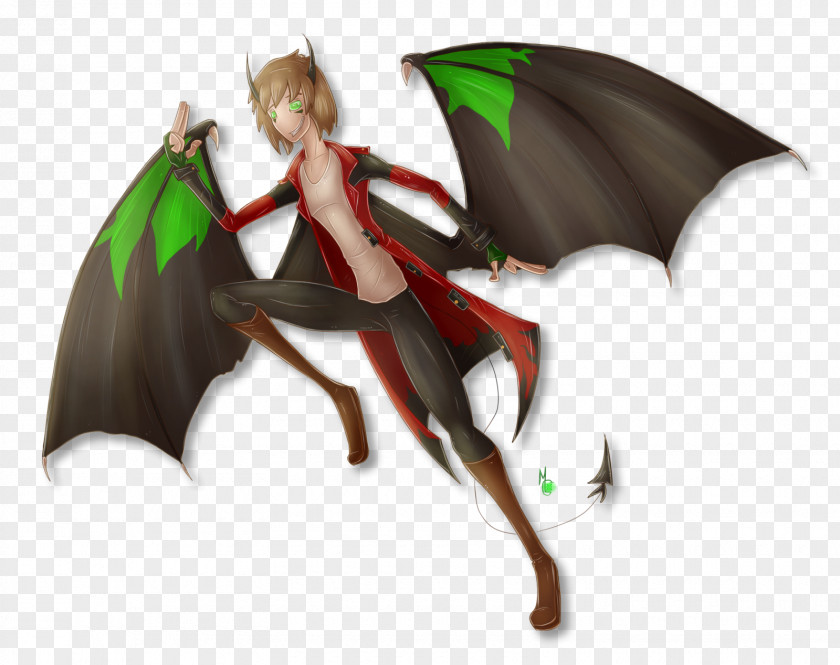 Green Sky Demon Animated Cartoon PNG