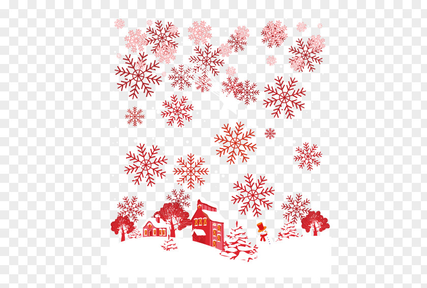 Red Snow Snowflake Computer File PNG