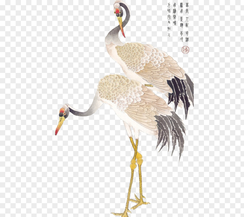Crane La Pintura China Bird Chinese Painting PNG