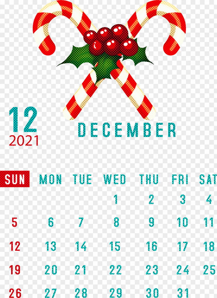 December 2021 Printable Calendar PNG