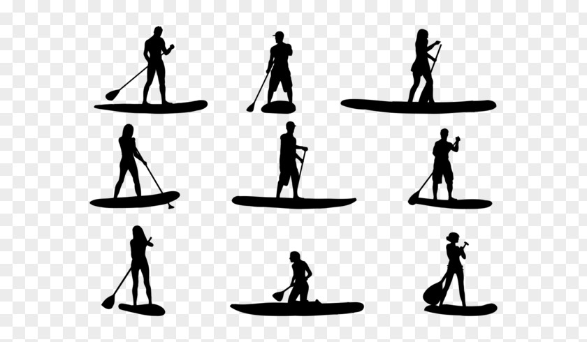 Silhouette Standup Paddleboarding Clip Art PNG