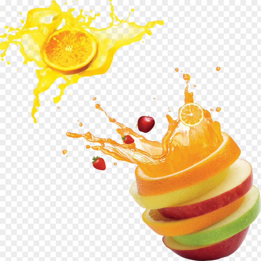 Fresh Fruit Juice Ad Punch Mural Wallpaper PNG
