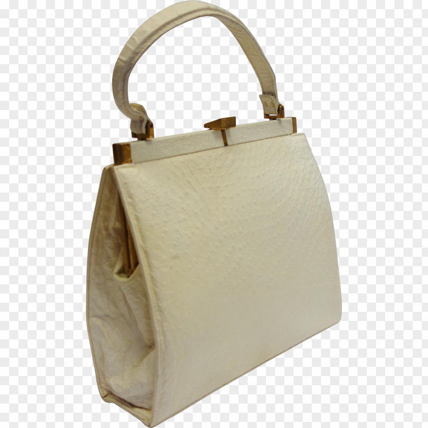 Ostrich Handbag Leather Common Beige PNG