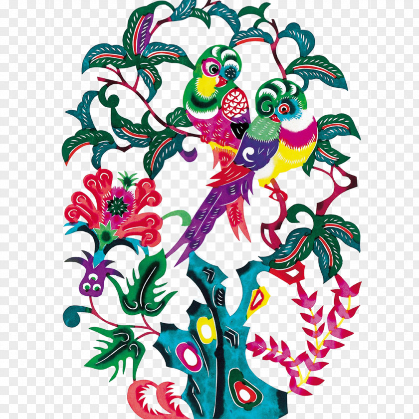 Paper-cut Duck Eurasian Magpie Chinese Paper Cutting Papercutting PNG