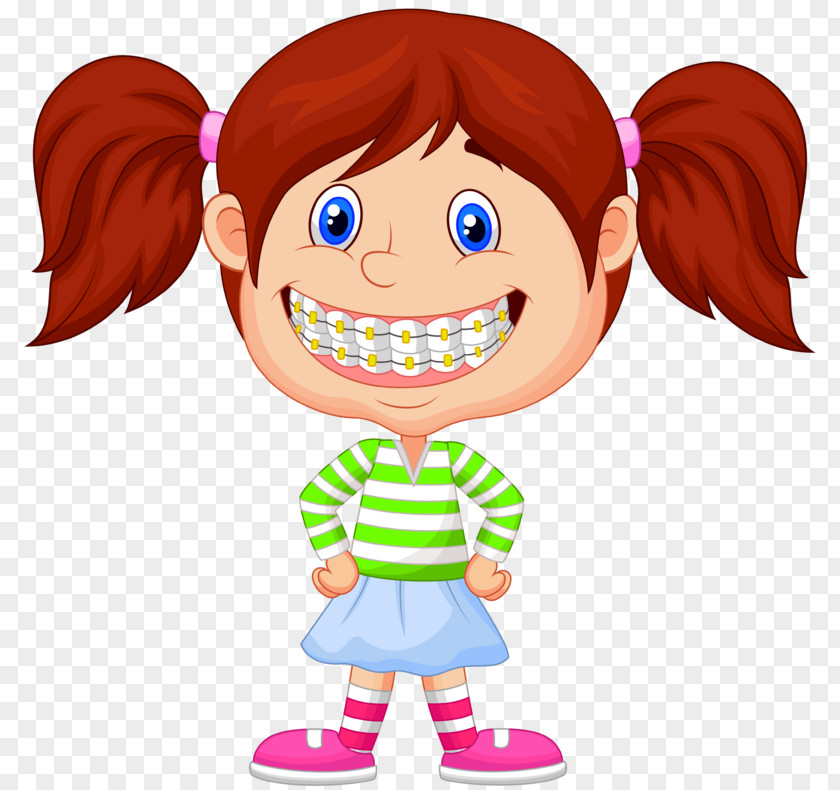 School Smiling Girl Cartoon Vector Graphics Illustration Image PNG