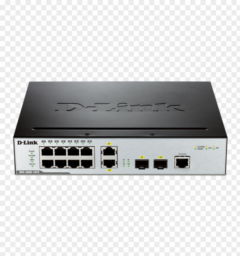 Gigabit Ethernet Network Switch D-Link DGS 3000-10TC 1000BASE-T PNG