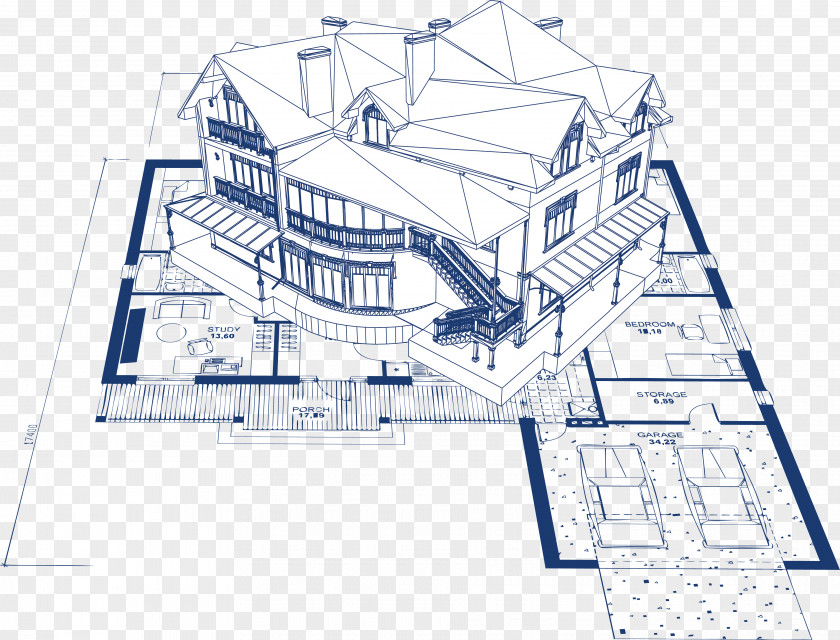 SingleFamily Villa ThreeDimensional Building House Plan Interior Design Services Sketch PNG