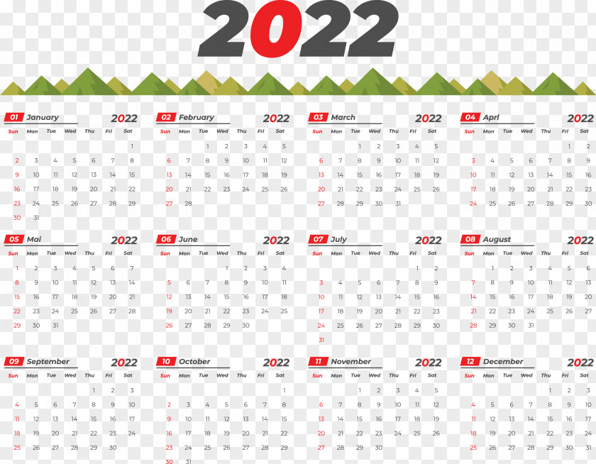 2022 Yeary Calendar 2022 Calendar PNG