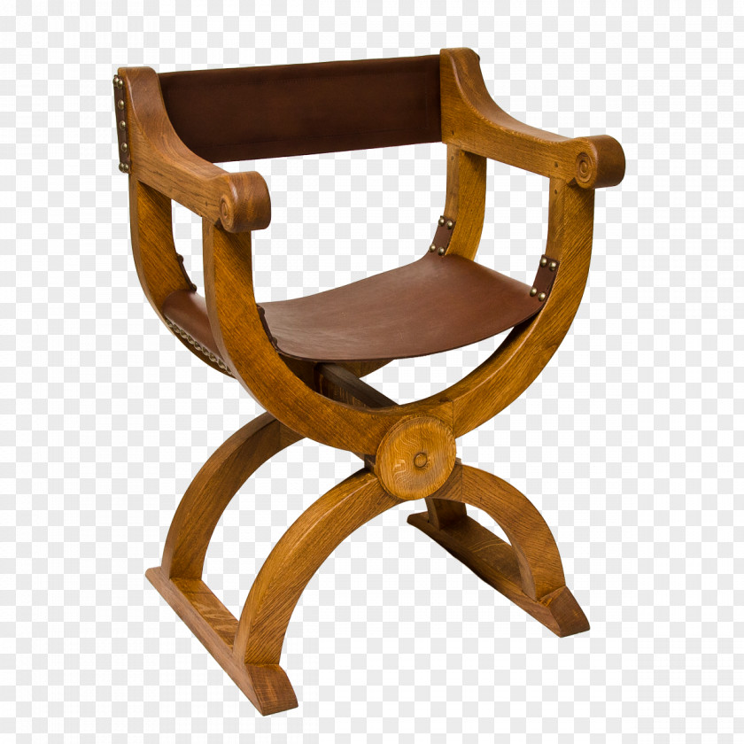 Chair Curule Seat Table Furniture Wood PNG