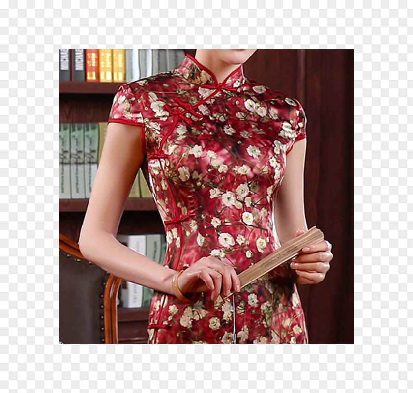 Cheongsam Dress Clothing Sleeve Satin PNG