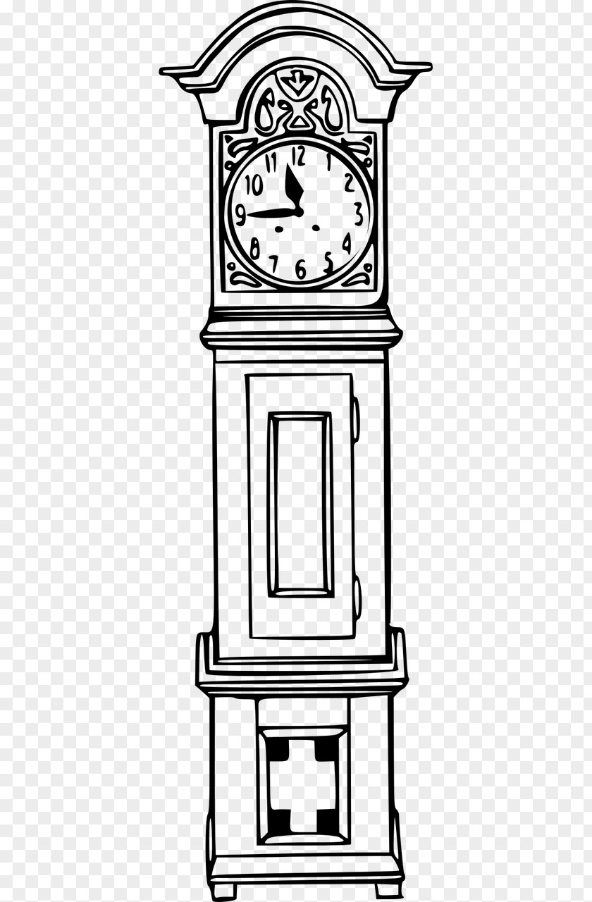 Clock Floor & Grandfather Clocks Drawing Movement Coloring Book PNG