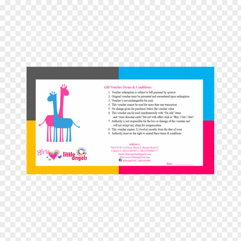 Colorful Fashion Gift Voucher Card Loyalty Program PNG