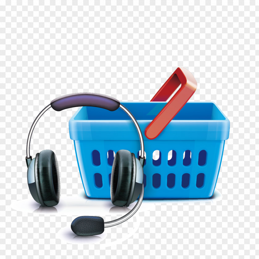 Shopping Box And Headphones Trade Online Clip Art PNG