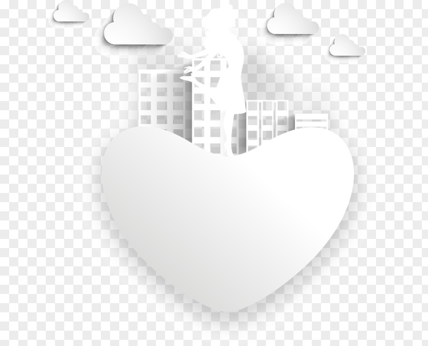 Women's Day Element Black And White Heart PNG