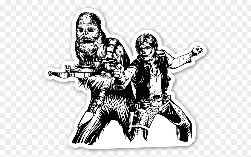 Chewbacca Han Solo Sticker Cartoon Graffiti PNG