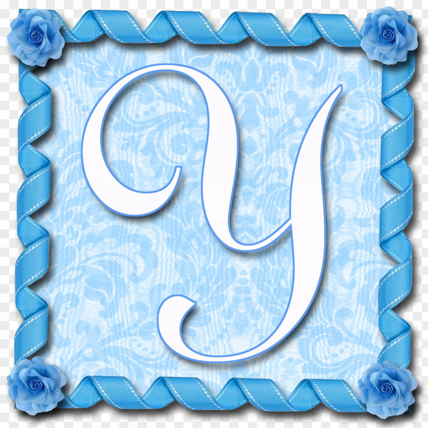 Floating Blue Ribbon Picture Frames Letter Case Alphabet Clip Art PNG