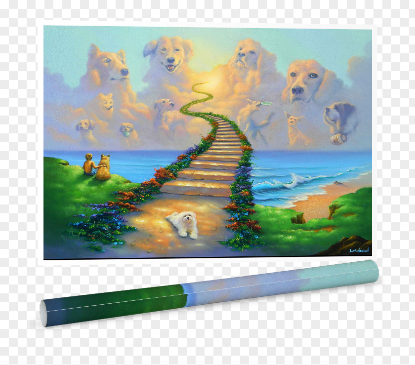 HEAVEN Dog Puppy Rainbow Bridge Heaven Printmaking PNG