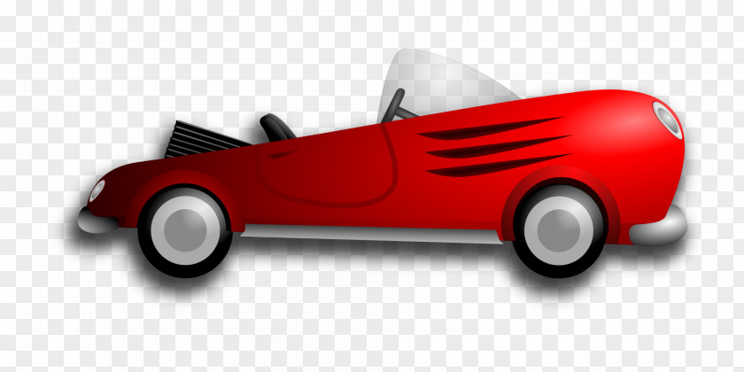 Red Car Top View Driving Woman Clip Art PNG