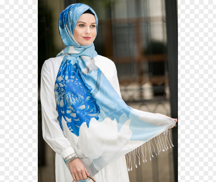 Salão De Beleza Silk Shawl Fascinator Headscarf Blue PNG