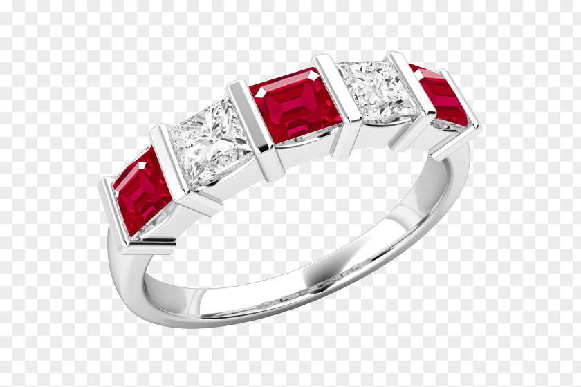 Square Diamond Ring Ruby Earring Eternity PNG