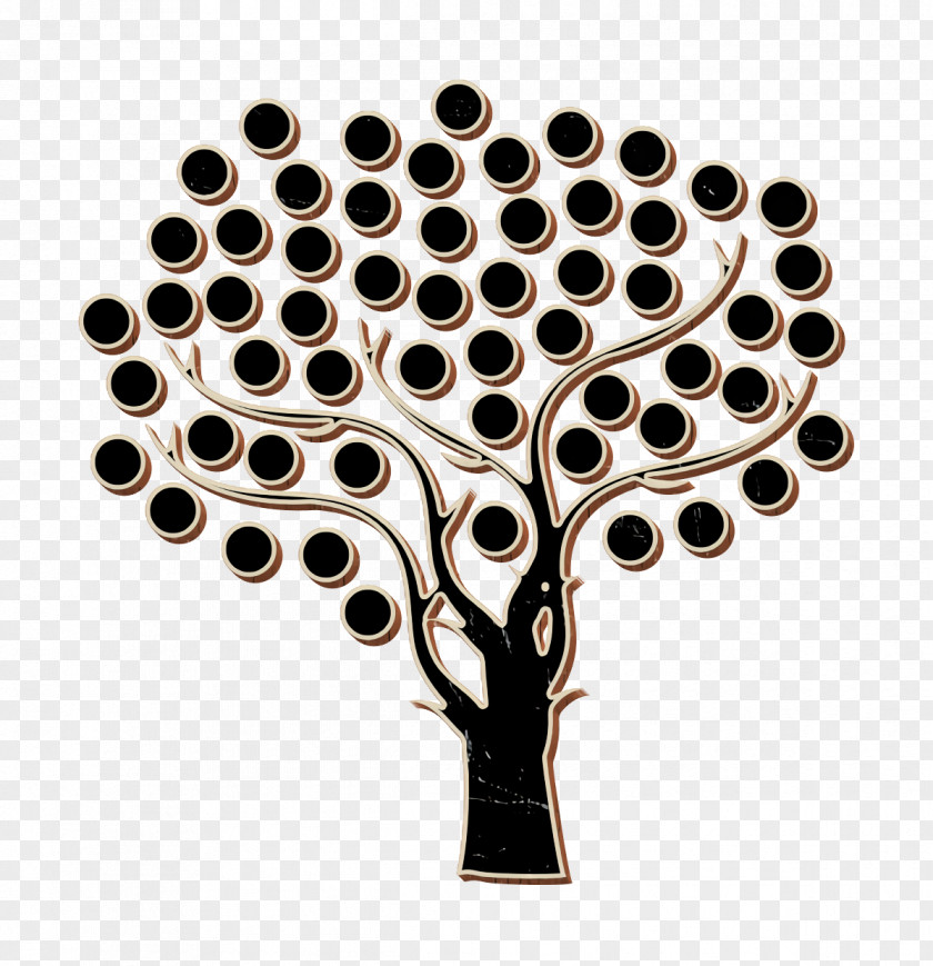 Tree With Thin Branches And Small Dots Foliage Icon Nature PNG