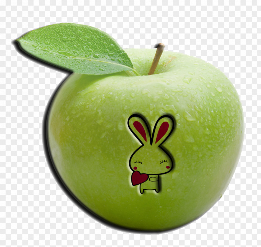 Green Apple White Rabbit Picture Material Granny Smith Icon PNG