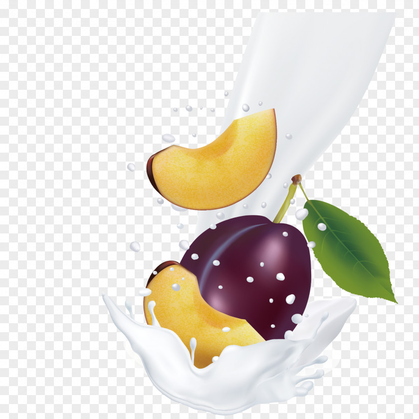 Hand-painted Flowing Fruit With Milk Juice Berry Blackcurrant Mango PNG