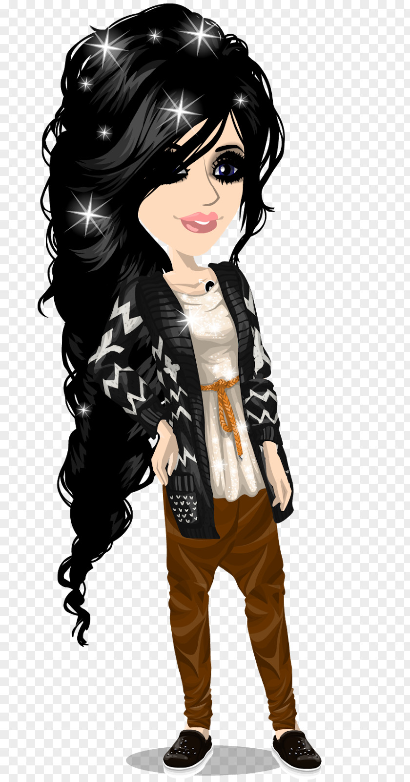 Sc Msp MovieStarPlanet Black Hair Apple Juice Drawing PNG