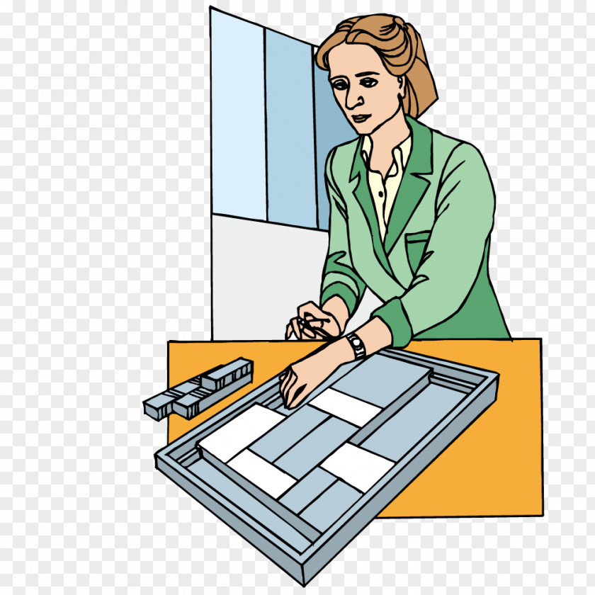 Woman Collating Information Data Euclidean Vector PNG