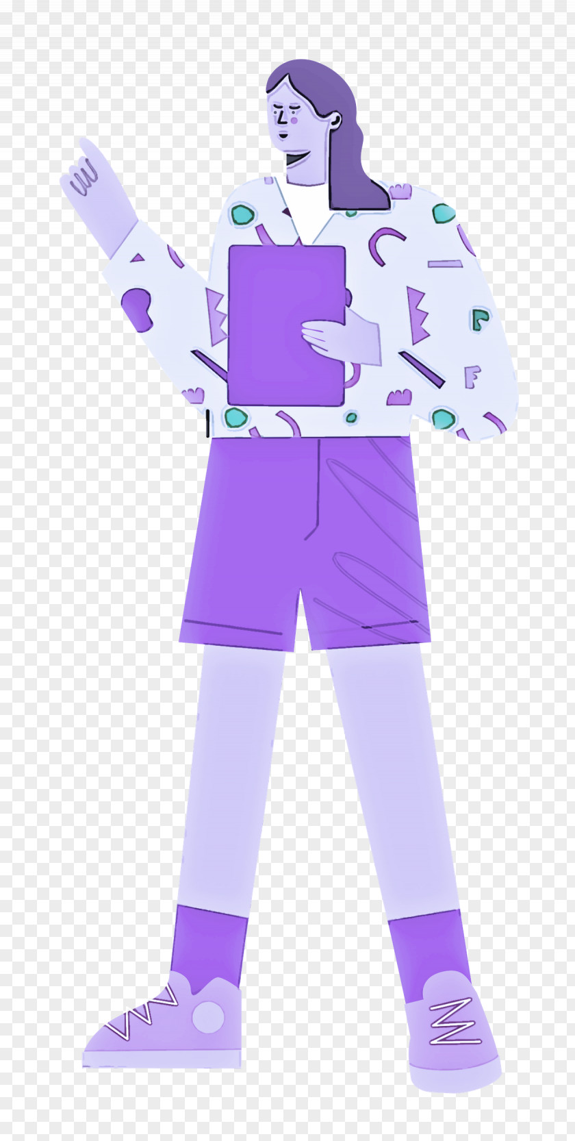 Standing Shorts Woman PNG