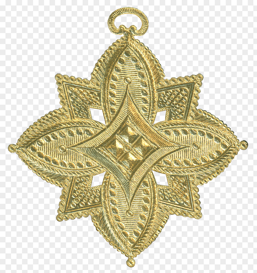 Vintage Gold Medallion Ornament PNG