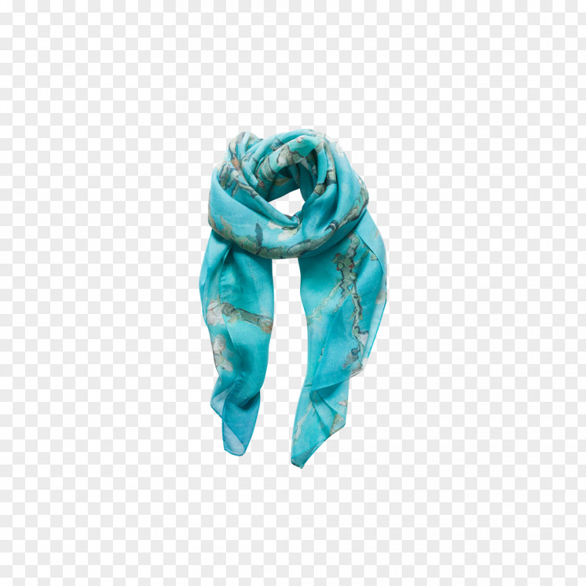Flying Shawl Scarf Turquoise PNG