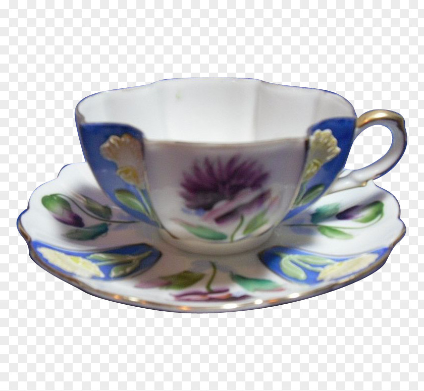 Hand Painted Teacup Tableware Saucer Coffee Cup Plate Porcelain PNG